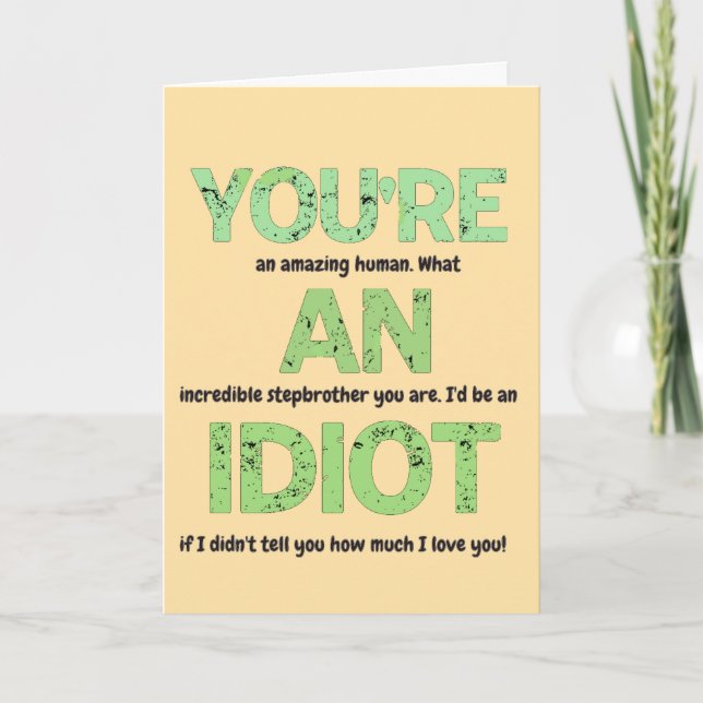 Styvbror, du är en fantastisk människogåva kort (Framsida)