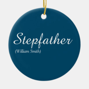 Styvfar Styvpappa Citat Modern Elegant Skrift Julgransprydnad Keramik