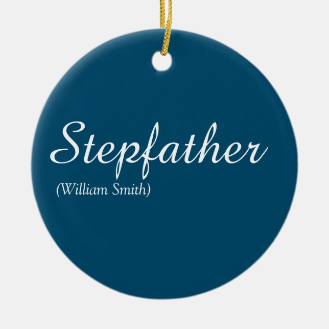 Styvfar Styvpappa Citat Modern Elegant Skrift Julgransprydnad Keramik (Framsidan)