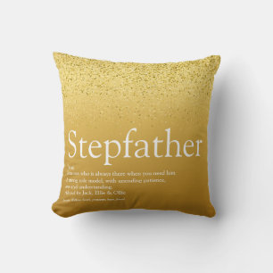 Styvfar, styvpappa Definition Guld Glitter Kudde