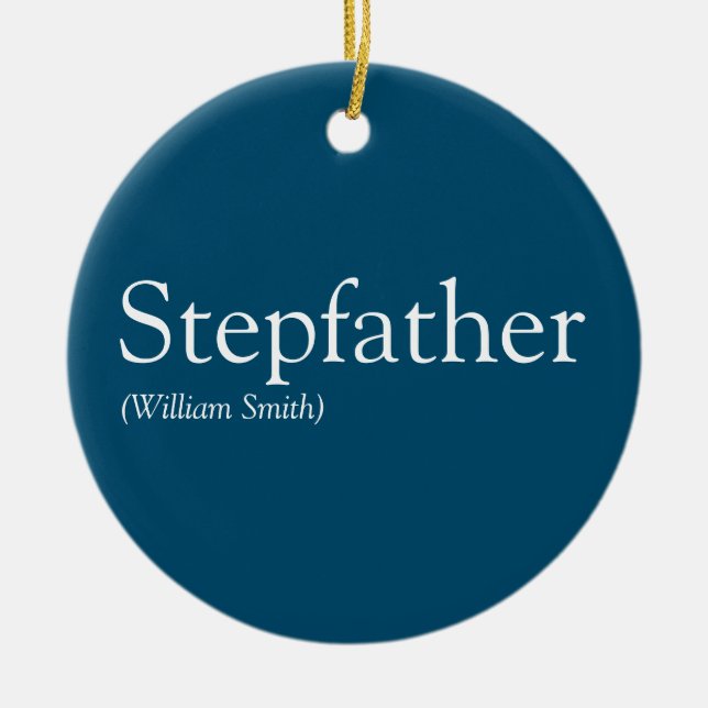 Styvfar, styvpappa Definition Modern Blå Julgransprydnad Keramik (Framsidan)
