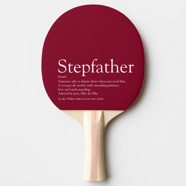 Styvfar, styvpappa Definition Rolft Burgunder Pingisracket (Framsidan)