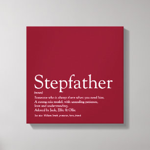 Styvfar, styvpappa Definition Rolig Modern Burgund Canvastryck