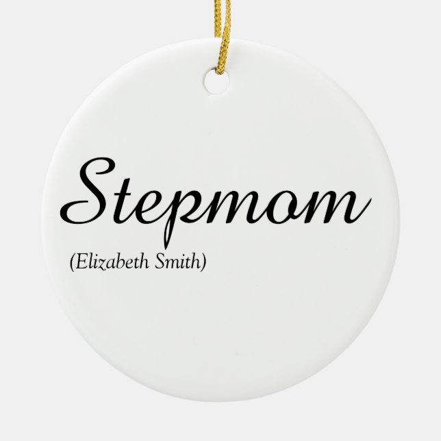 Styvmoder Modern Elegant Skrift  Julgransprydnad Keramik (Framsidan)
