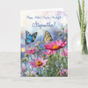Styvmoder Styvmoders Mors Dag med vackra blommor Kort