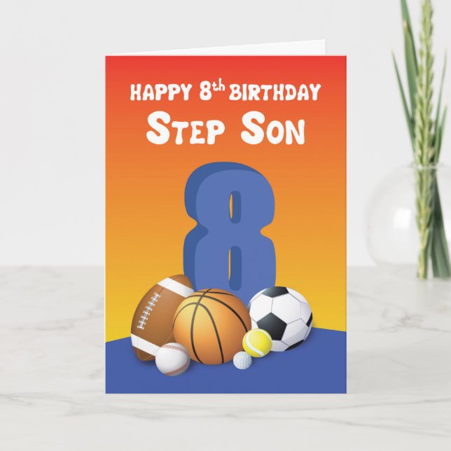 Styvson 8-årsdag Sportbollar Kort (Framsida)