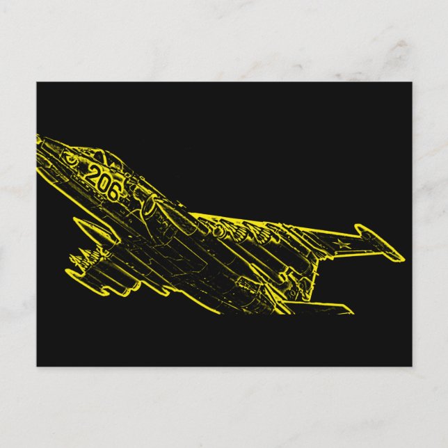 SU 25 Grach sovjetisk frogfoot Flygplan Sketch Vykort (Framsida)