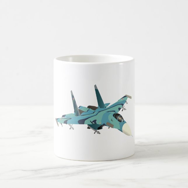 Su-27 ryska Jet Fighter Kaffemugg (Center)