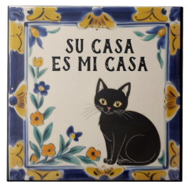 Su Casa es Mi Casa - Funny Spanish Cat Humor Kakelplatta