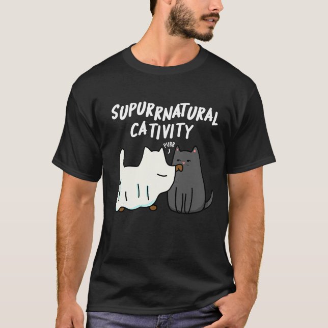 Su-purr-natural Catitivite Cat Pun Mörk BG T Shirt (Framsida)