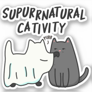 Su-purr-natural Catitivitj Cat Pun Klistermärken