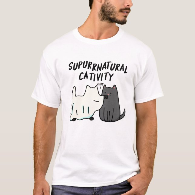 Su-purr-natural Catitivitj Cat Pun T Shirt (Framsida)