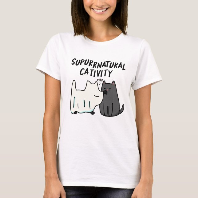 Su-purr-natural Kattaktivitet Rollig Katt Puns  T Shirt (Framsida)