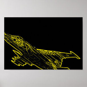 SU Sovjetunionen Frogfoot Flygplan Sketch Poster