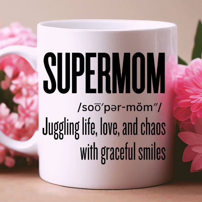 SuAuthom Momlife Funny Cute Mors dag Gift Kaffemugg (The perfect gift for your Supermom. Add her name and buy now! Why wait?)