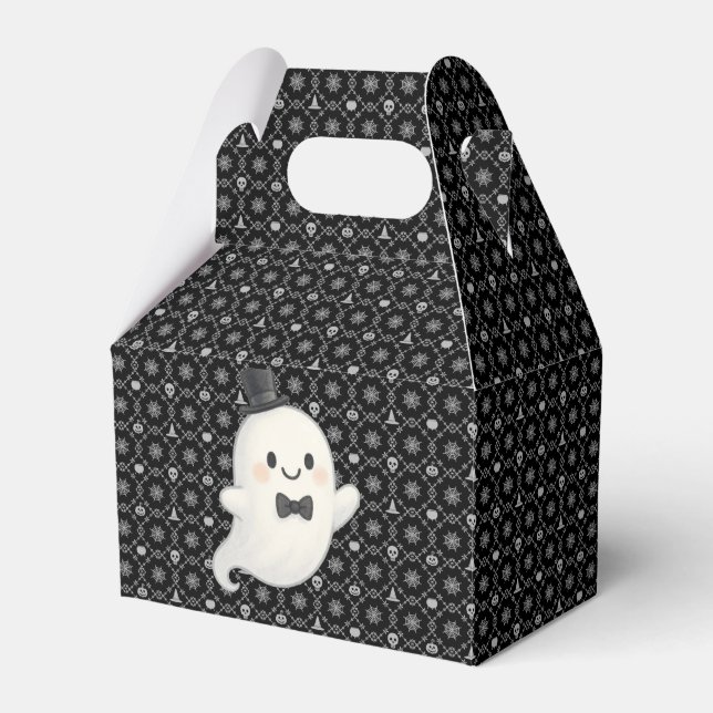 Suave tecknad spökhalloween presentaskar (Framsidan Sidan)