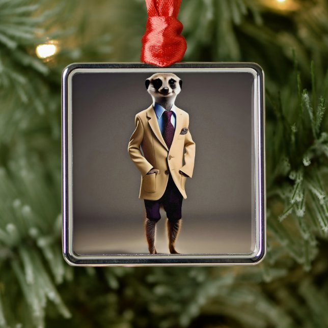 Suave Tittar Meerkat Elak Business Julgransprydnad Metall (Träd)
