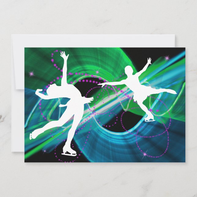 Suazzled Figur Skater Ice Skalning Inbjudningar (Framsida)