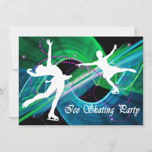 Suazzled Figur Skater Ice Skalning Party Inbjudningar