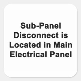 Sub-Panel Frånkoppling Befinner Sig i Huvudpanel K Fyrkantigt Klistermärke