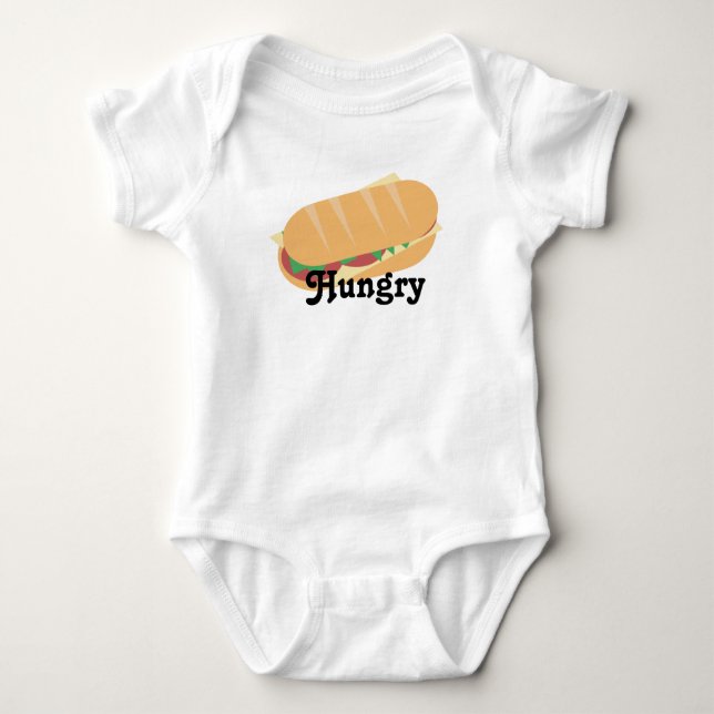 Sub Sandwich Foodie Hungrigare Baby Bodykostym T Shirt (Framsida)