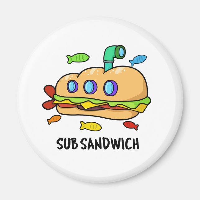 Sub Sandwich Funny Food Pun Magnet (Framsidan)