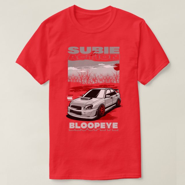 Subaru Impreza Bloopeye White T Shirt (Design framsida)