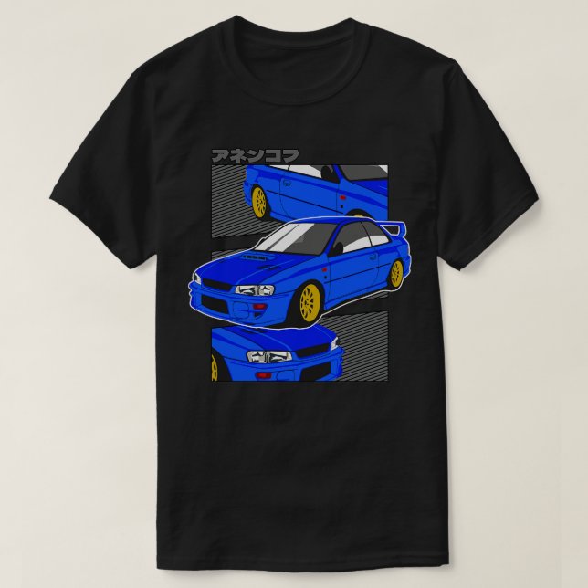 Subaru Impreza gc8 WRX Sti T Shirt (Design framsida)