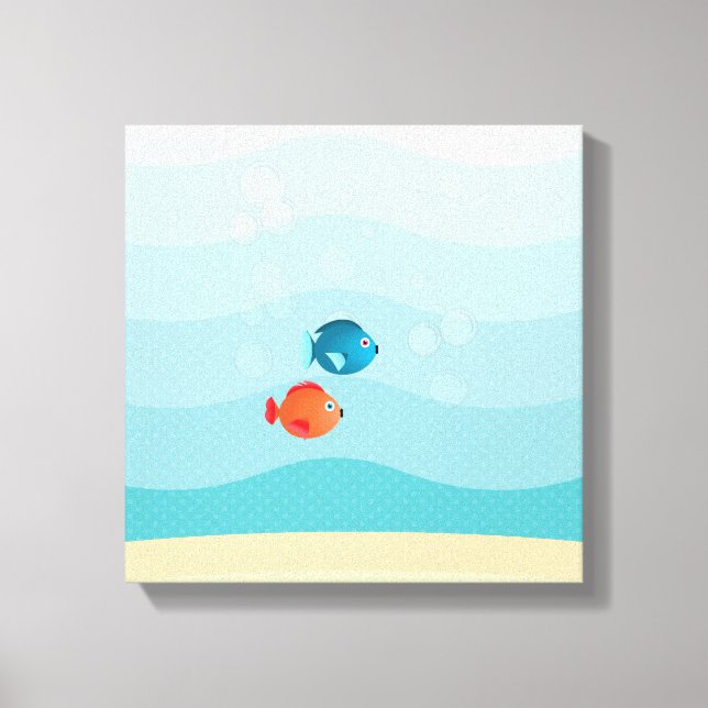 Subåt för djuphavs-Gult Canvastryck (Framsida)