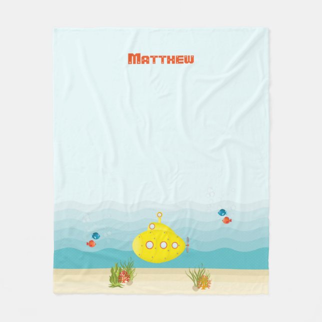 Subåt för djuphavs-Gult Fleecefilt (Framsidan)