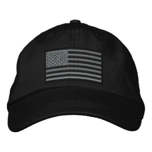 Subducerad amerikansk Flagga Broied Hat (svart) Broderad Keps