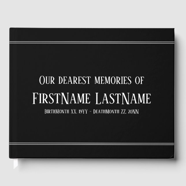 Subducerad, enkel sympati-gästbok gästböcker (Framsida)