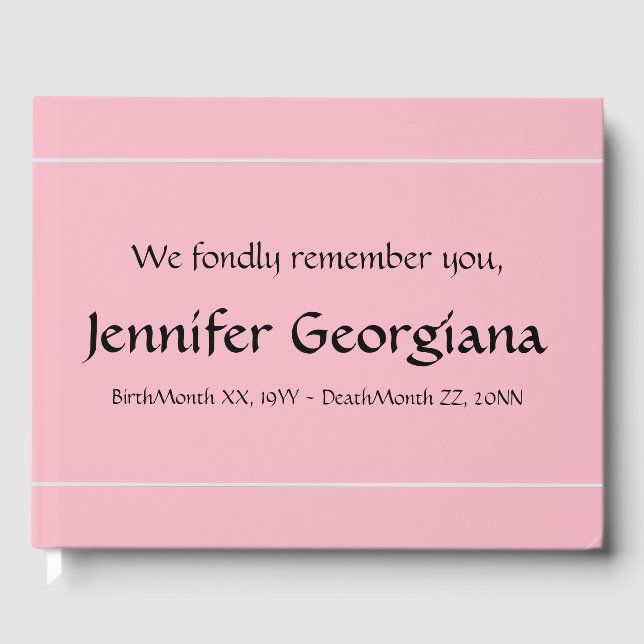 Subducerad, minimalistisk begravningsbok gästböcker (Framsida)