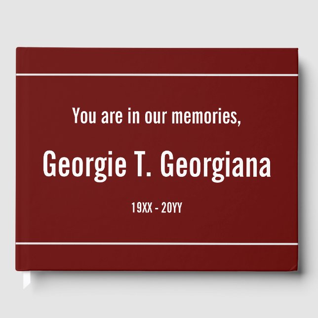 Subducerad och enkel minnesgäst Bok (Framsida)