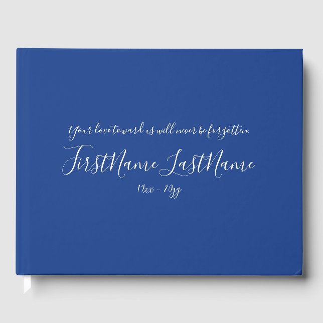 Subducerad och minimalistisk begravnings-/minnesgä gästböcker (Framsida)