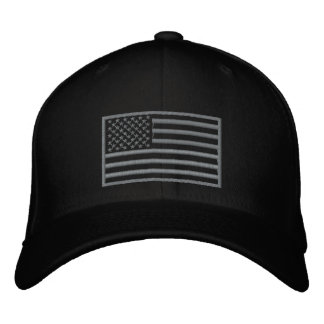 Subducerat Färg USA-Flagga Embroiderat Hat (svart) Broderad Keps