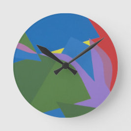 Subdued Abstract Composition Round Clock Rund Klocka