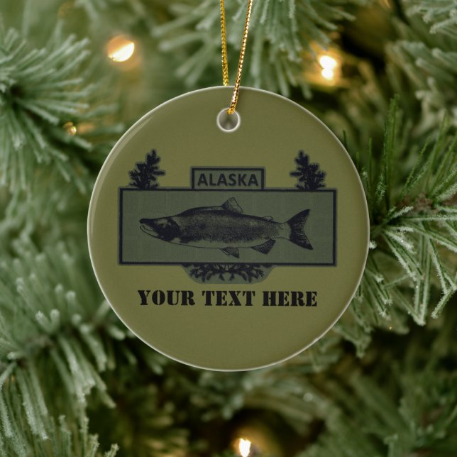 Subduerat Alaska Combat Fisherman Badge Julgransprydnad Keramik (Träd)