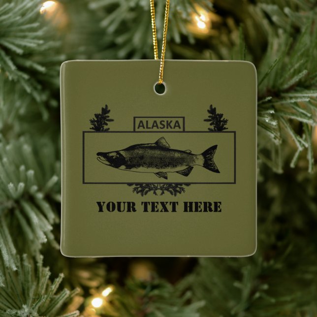 Subduerat Alaska Combat Fisherman Badge Julgransprydnad Keramik (Träd)