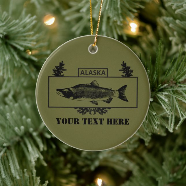 Subduerat Alaska Combat Fisherman Badge Julgransprydnad Keramik (Träd)