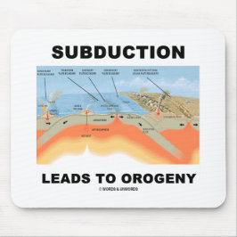 Subduktionsförlopp till Orogeny (Geology Humor) Musmatta