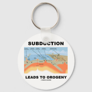 Subduktionsförlopp till Orogeny (Geology Humor) Nyckelring