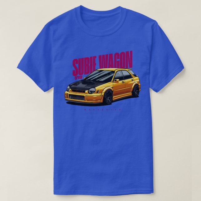 Subie Wagon gult T Shirt (Design framsida)
