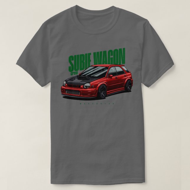 Subie Wagon Red T Shirt (Design framsida)