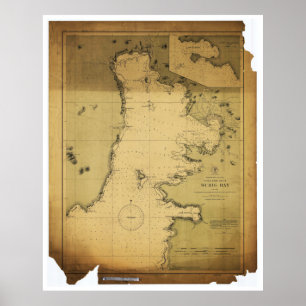 Subig (Subi) Bay Luzon Filippinerna 1902 Karta Poster