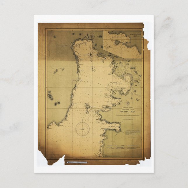 Subig (Subi) Bay Luzon Filippinerna 1902 Karta Vykort (Framsida)