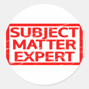 Subjekt Matter Expert Frimärke Runt Klistermärke