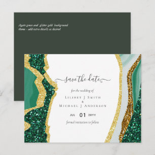 Sublicme Emerald Grönt Guld Agate Bröllop Vykort