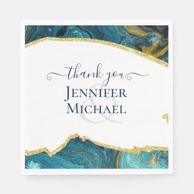 Sublicme Emerald Guld AGATE Bröllop Pappersservett (Framsidan)