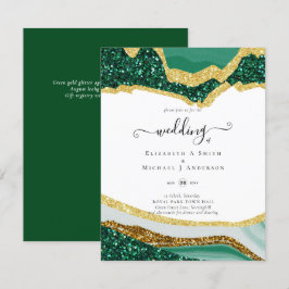 Sublicme Grönt Guld Agate Glitter Bröllop